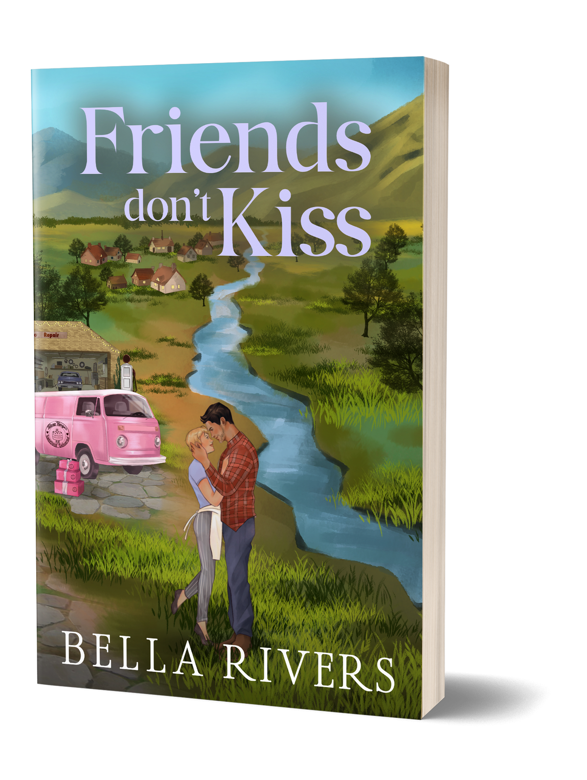 Friends Don't Kiss by Bella Rivers illustrated signed paperback cover, Emerald Creek Book 4