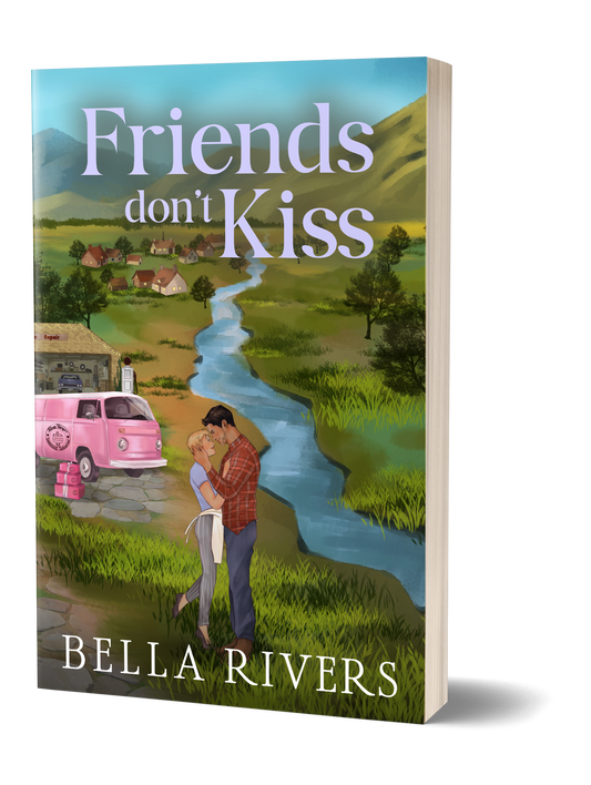 Friends Don't Kiss by Bella Rivers illustrated signed paperback cover, Emerald Creek Book 4
